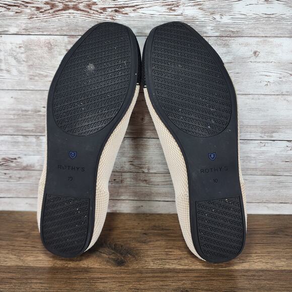 Rothy’s Womens The Square Tuxedo Cap Toe Ballet Flats Black Beige size 10 - Picture 12 of 12